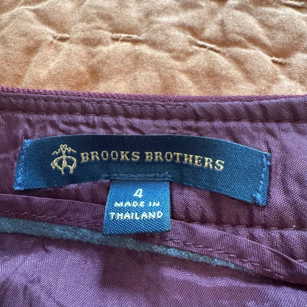 Brooks Brothers Womens Purple Wool Blend A-Line Mini Skirt with Logo Buttons - Picture 9 of 12